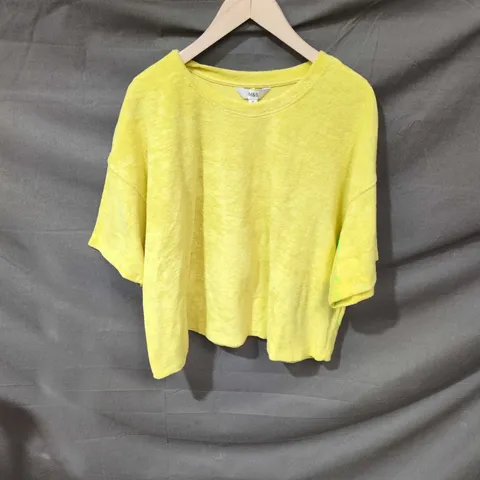 M&S YELLOW SHORT-SLEEVE TOP, UK 16