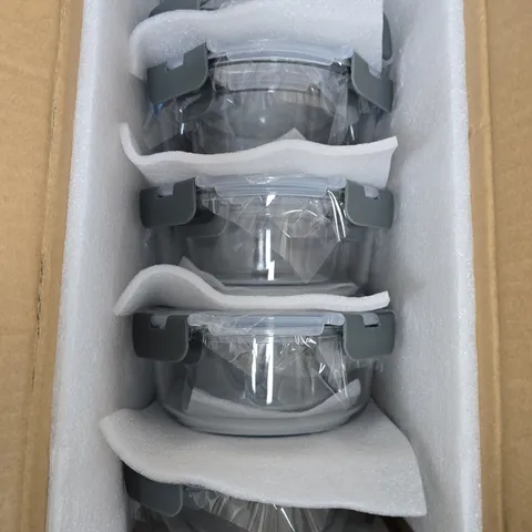 5 X KEEP FRESH LOCKABLE GLASS STORAGE CONTAINERS 