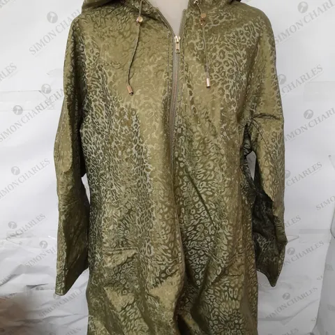 FRUNK USHER FAUX LEATHER ANIMALPRINT JACKET IN GREEN SIZE L/XL