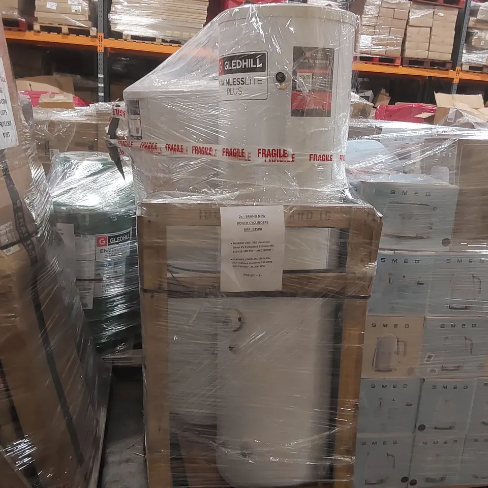 PALLET CONTAINING 2x BOILER CYLINDERS