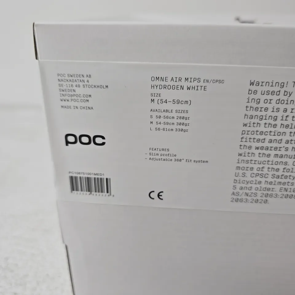 POC OMNE AIR MIPS HELMET – HYDROGEN WHITE – SIZE M (54–59 CM)