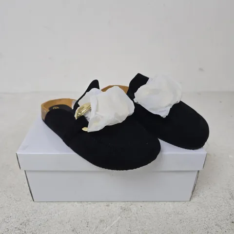 SPOT ON BLACK FABRIC SLIPPERS - 3