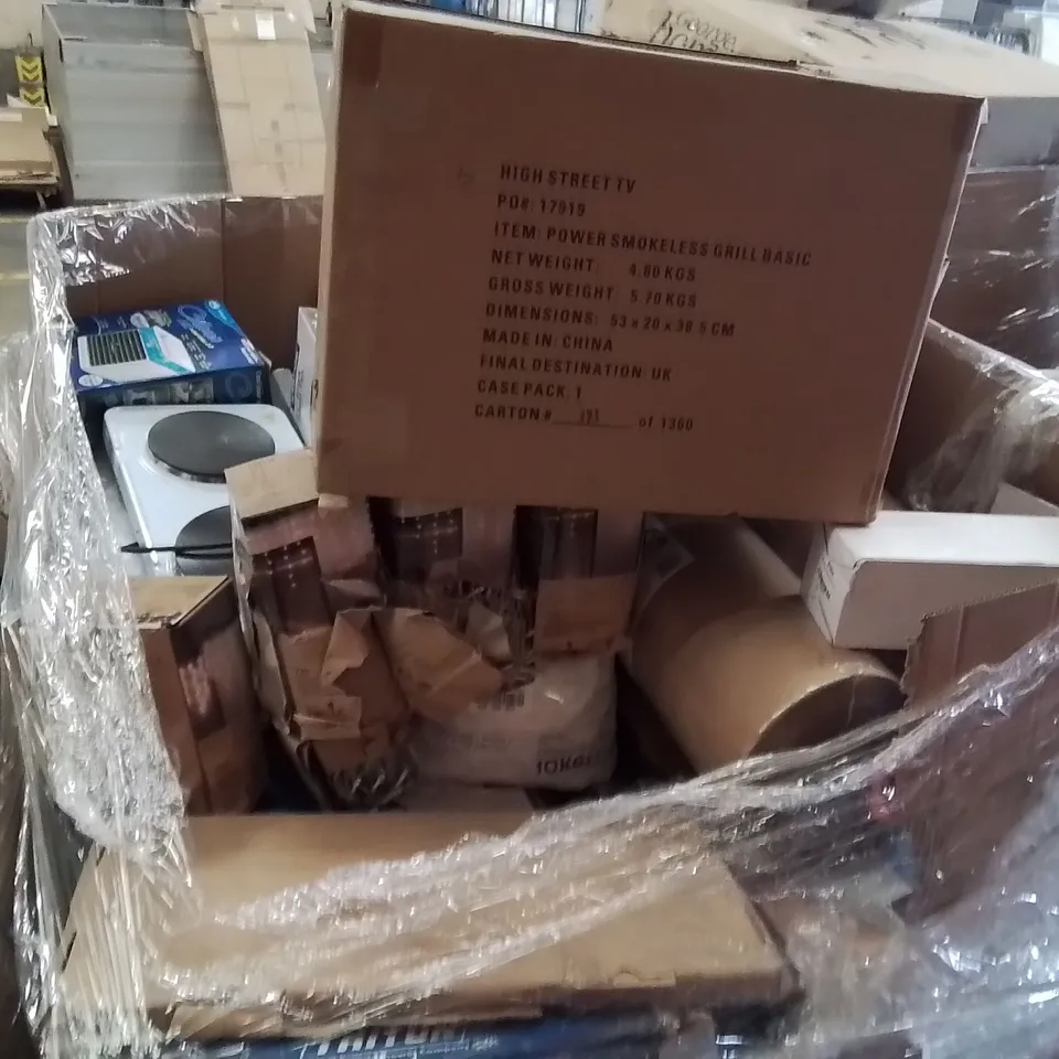 PALLET TO CONTAIN A LARGE QUANTITY OF ELECTRICAL PRODUCTS TO INCLUDE;4 SLICE TOASTER,ELECTRIC SCREWDRIVER,BLENDER