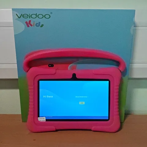 BOXED VEIDOO 7" ANDROID KIDS TABLET WITH PROTECTIVE PINK CASE