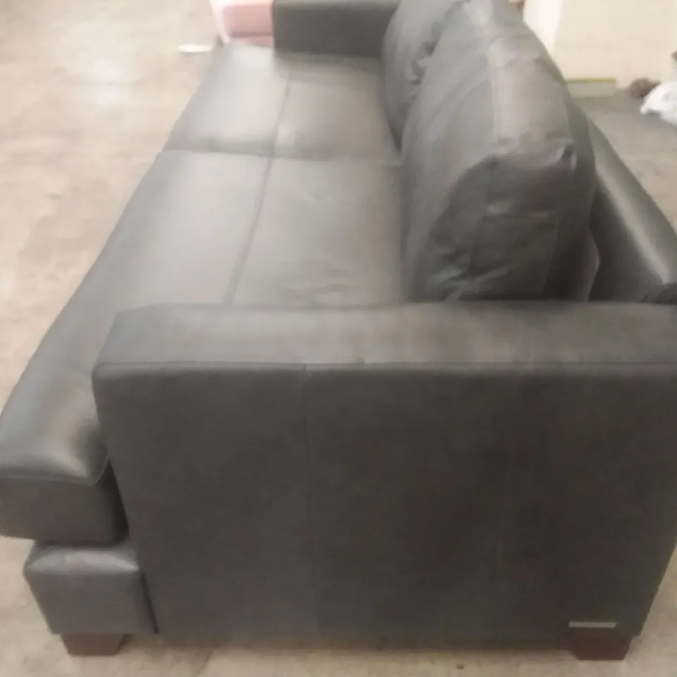 QUALITY BRITISH DESIGNER LOUNGE CO. LOLA 3 SEATER SOFA BLACK LEATHER