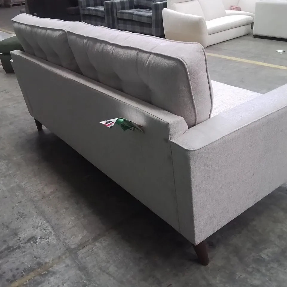 QUALITY DESIGNER EX SHOWROOM 3 SEATER FABRIC UPHOLSTERED SOFA