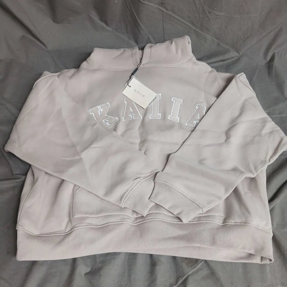 KAIIA LOGO OVERSIZED HOODIE IN STONE SIZE 10
