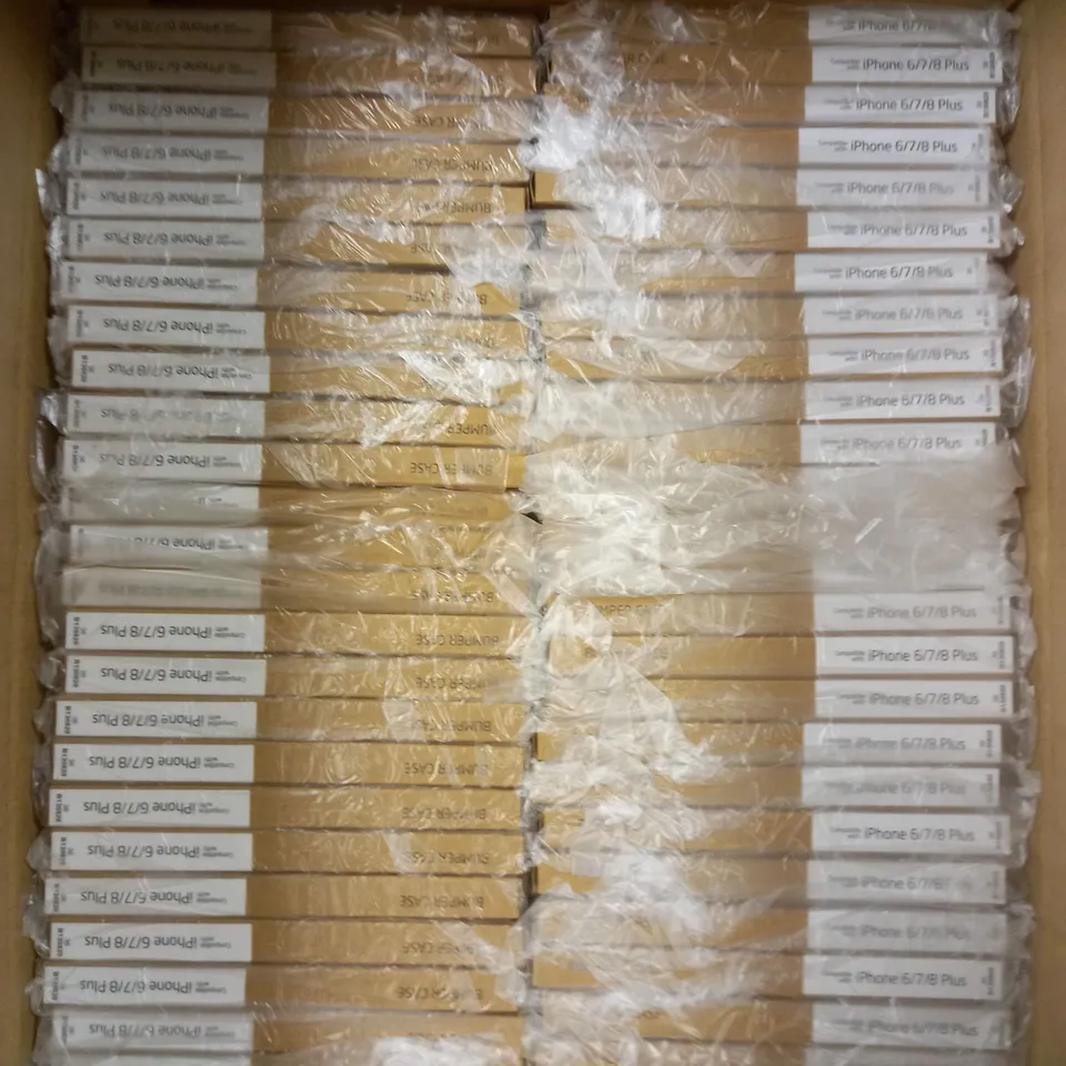 BOX OF 50 BRAND NEW GROOV-E IPHONE 6/7/8 PLUS BUMPER PHONE CASES IN WHITE 