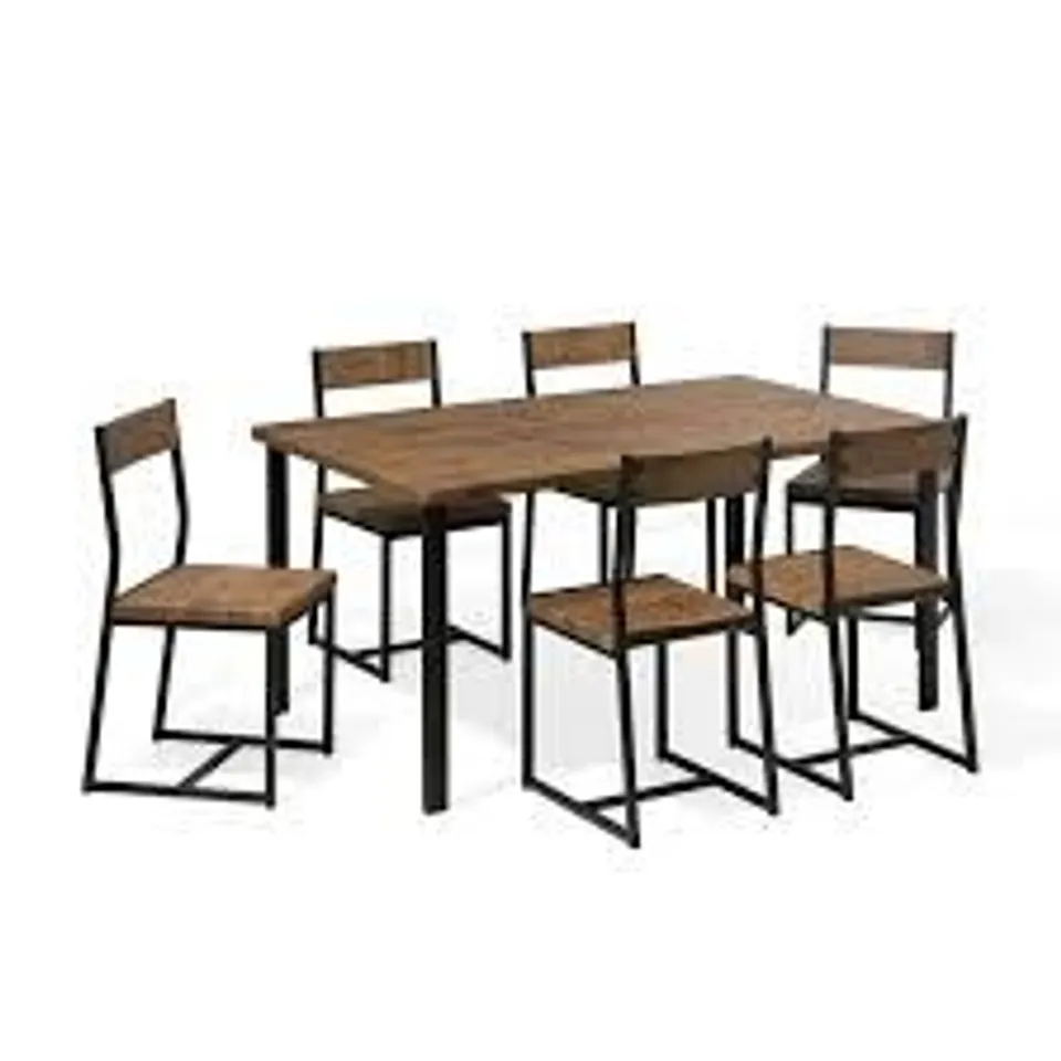 BOXED KACI DINING SET WITH 6 CHAIRS (2 BOXES)