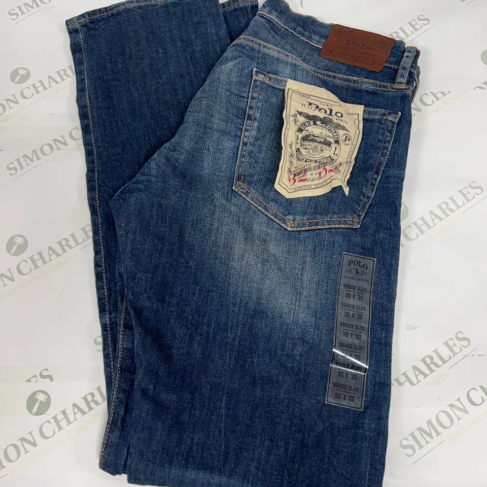 POLO RALPH LAUREN VARICK SLIM JEANS IN BLUE SIZE 32