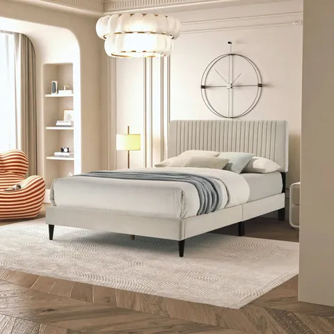 BOXED MELROSE AUTAVIA UPHOLSTERED DOUBLE (4'6") BED (1 BOX)