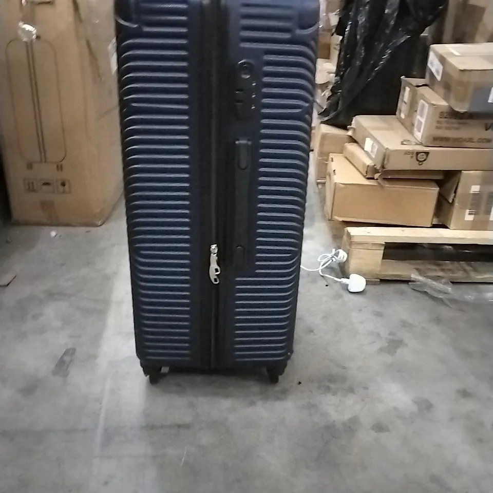 BOXED NEO NAVY BLUE HARD SHELL LUGGAGE SUITCASE