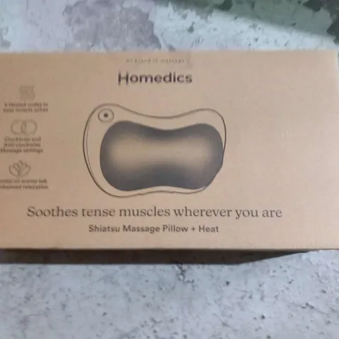 BOXED HOMEDICS SHIATSU MASSAGE PILLOW AND HEAT