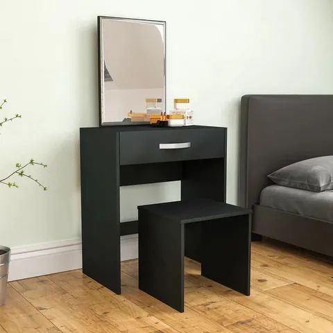 BOXED MUSKOKA DRESSING TABLE WITH MIRROR BLACK (1 BOX)
