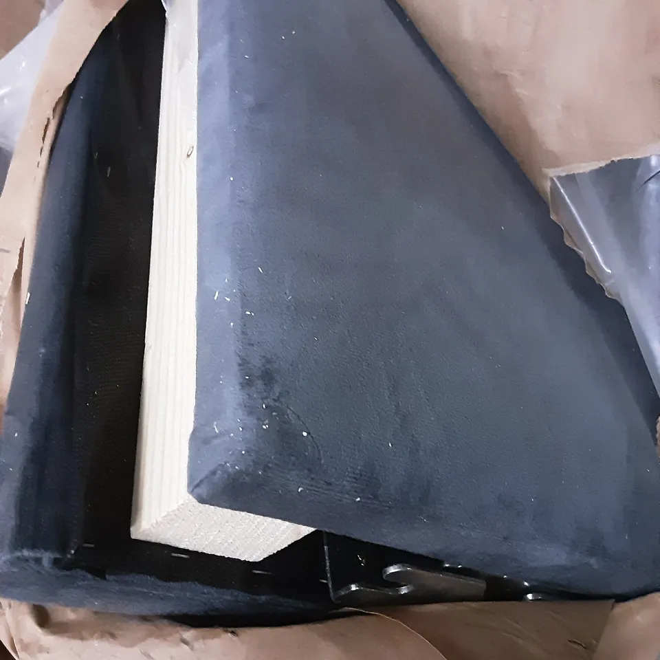 BOXED VELVET BED PARTS , GREY