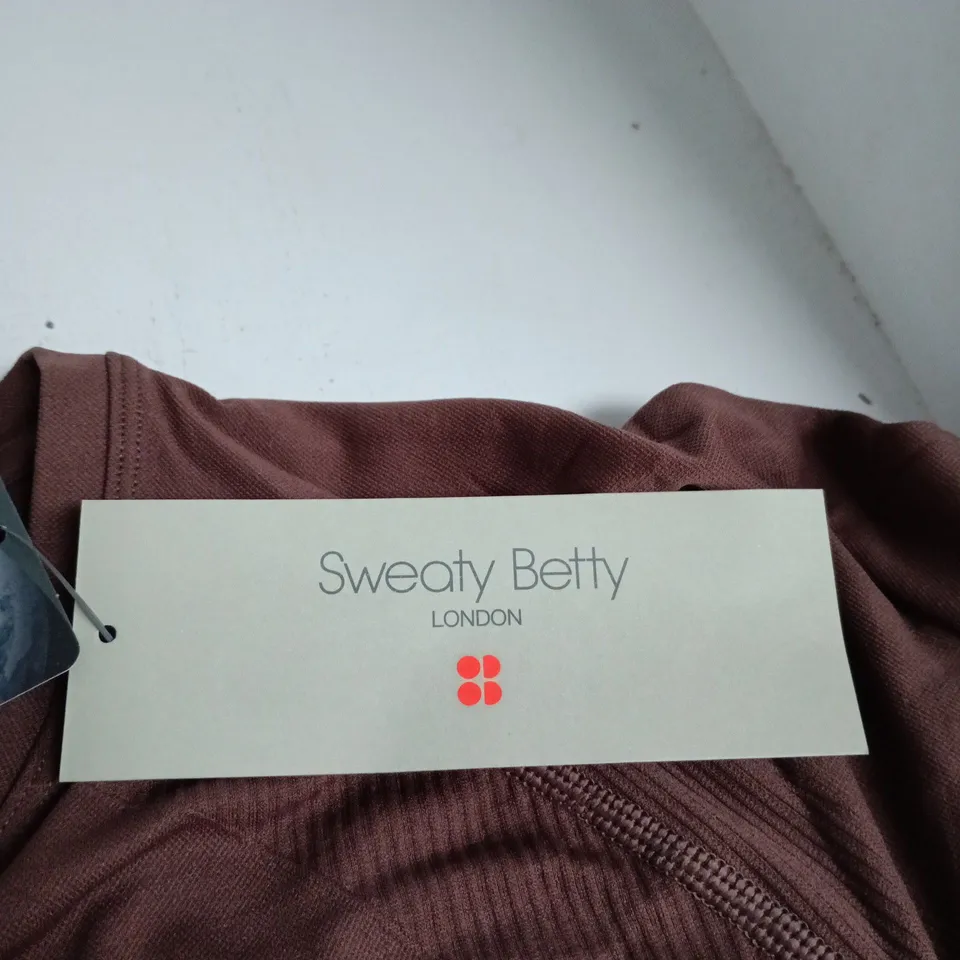 SWEATY BETTY LONDON BROWN WOMEN'S T-SHIRT, SIZE M