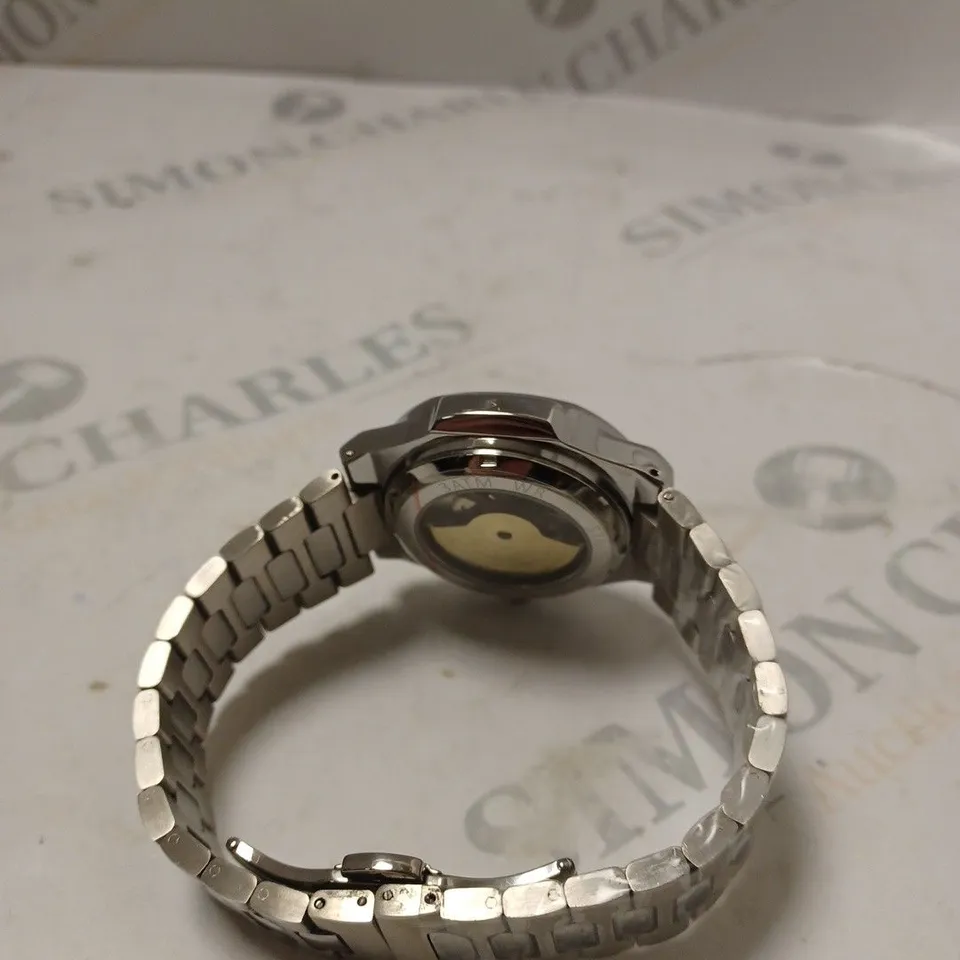 MENS VONLANTHEN AUTOMATIC WATCH – SKELETON DIAL – STAINLESS STEEL STRAP – GLASS EXHIBITION BACK CASE