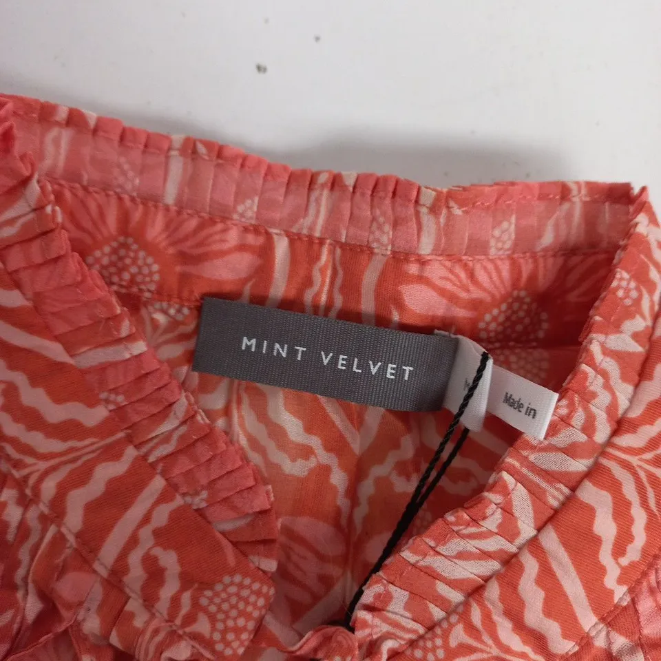 MINT VELVET ORANGE FLORAL BLOUSE - MEDIUM