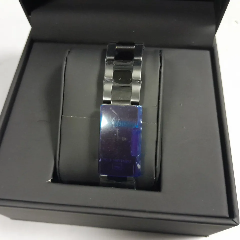 MENS ZIHLMANN & CO BLACK DIAL CHRONOGRAPH WATCH WITH STAINLESS STEEL CASE AND STRAP IN GIFT BOX