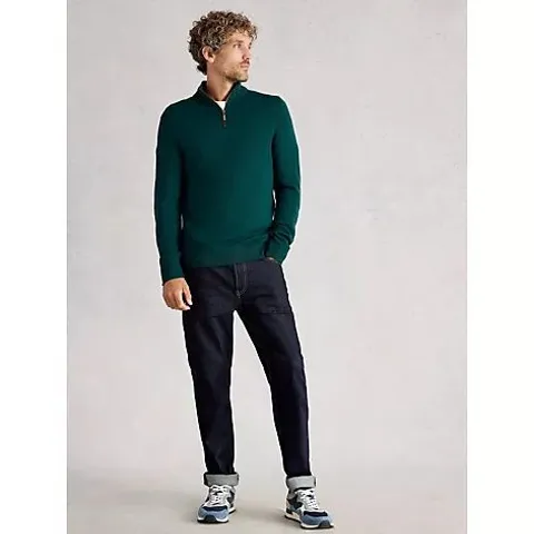 WHITE STUFF MEN'S NEWPORT MERINO FUNNEL NECK JUMPER - LARGE