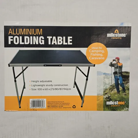 BOXED MILESTONE CAMPING ALUMINIUM FOLDING TABLE