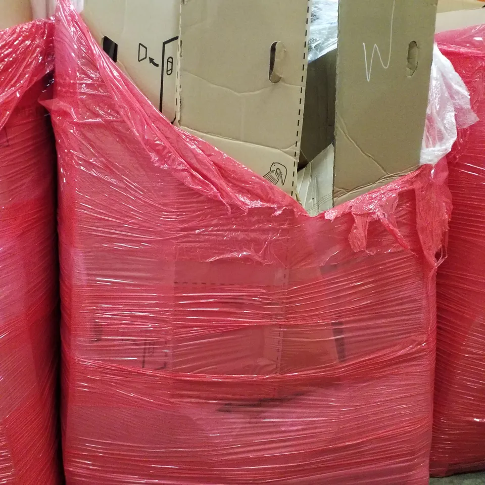 PALLET OF ASSORTED PRODUCTS INCLUDING GARMENT RACK, 4.5M TELESCOPIC LADDER, OFFICE CHAIR
