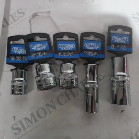 LOT OF 5 DRAPER EXPERT SOCKETS