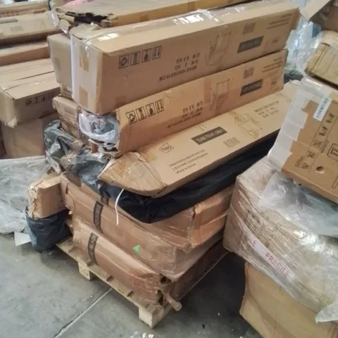 PALLET OF ASSORTED HOUSEHOLD GOODS AND PRODUCTS TO INCLUDE; GARDEN LOUNGE CHAIRS, AIR COOLER, GARDEN TENTS ETC