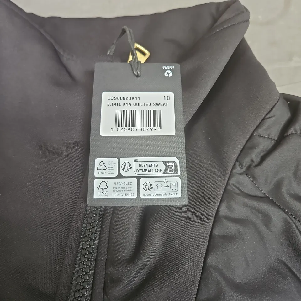 BARBOUR INTERNATIONAL KYA QUILTED ZIP TOP BLACK UK10 TAGGED