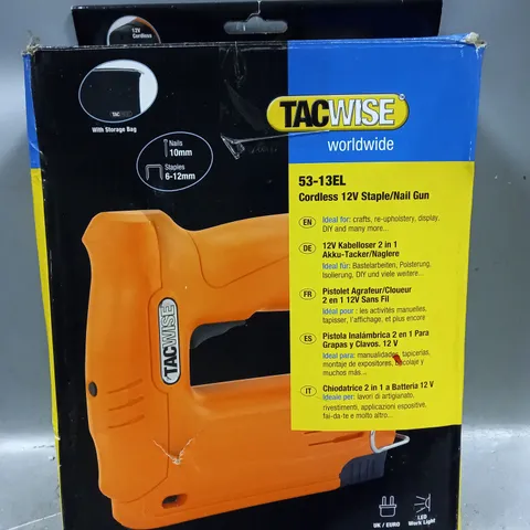 BOXED TACWISE CORDLESS 12V STAPLE/NAIL GUN