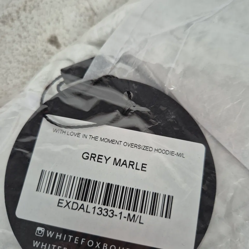 WHITE FOX BOUTIQUE GREY MARL OVERSIZED HOODIE – WOMEN'S, M/L