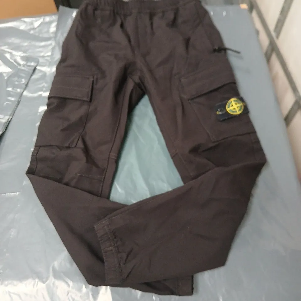 STONE ISLAND BLACK CARGO TROUSERS – MEN'S – UK SIZE 8 YEARS