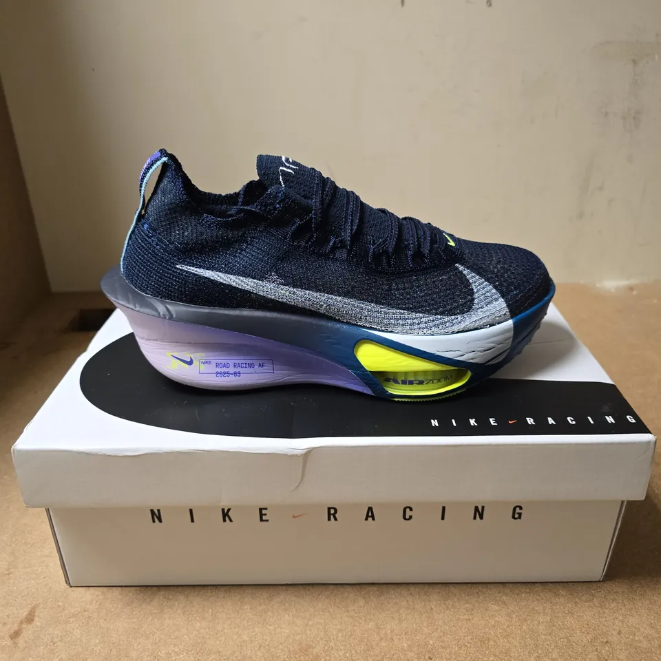 NIKE AIR ZOOM ALPHAFLY NEXT% 3 RUNNING SHOES – NAVY/BLUE WITH NEON ACCENTS, UK 8.5