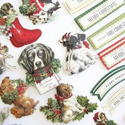 ANNA GRIFFIN CHRISTMAS PETS 80 PC STICKERS & SENTIMENTS COLLECTION
