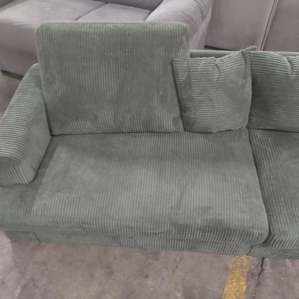 QUALITY DESIGNER 3 SEATER CORDUROY SOFA - MISSING LEGS