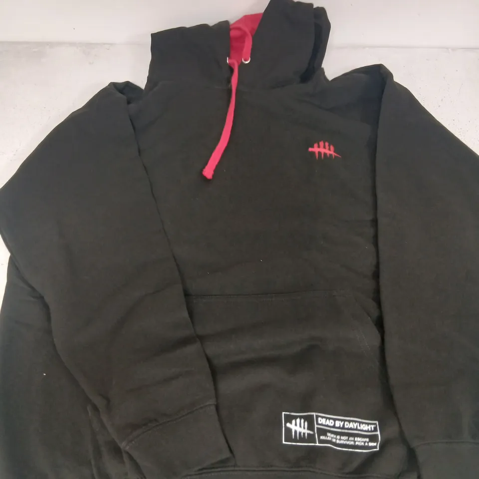 BLACK HOODIE WITH DEAD BY DAYLIGHT LOGO – UK XL (LICENSED DESIGN)
