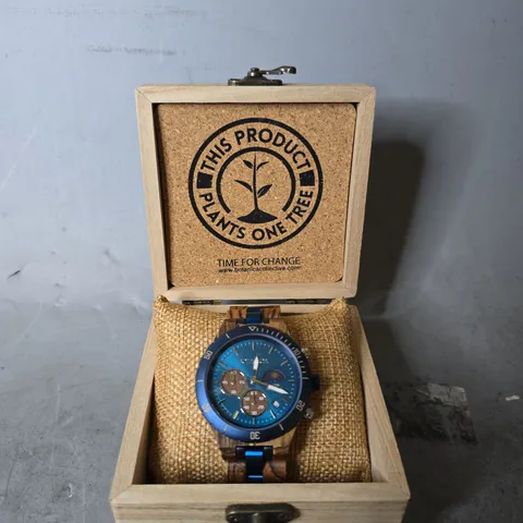 BOXED BATANICA PROMETHEUS ZEBRAWOOD WATCH