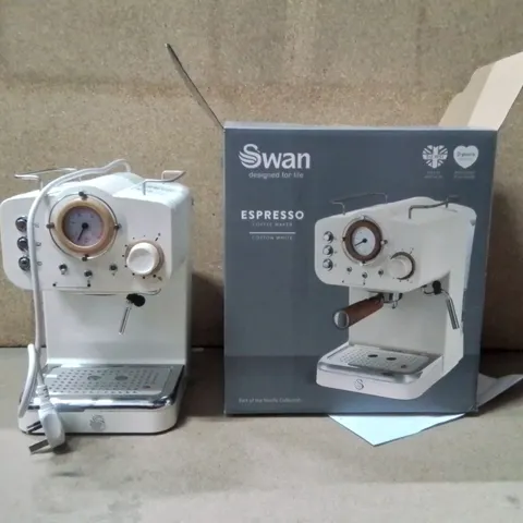 BOXED SWAN ESPRESSO COFFEE MAKER COTTON WHITE 