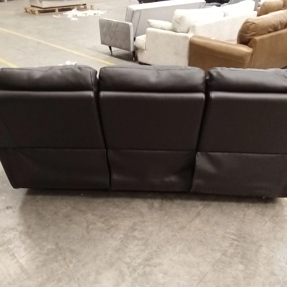 ALBION LUXURY FAUX LEATHER 3 SEATER HIGH BACK MANUAL RECLINER SOFA RRP £749