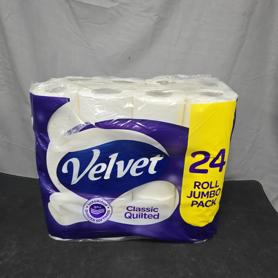 VELVET CLASSIC QUILTED TOILET TISSUE – 24 ROLL JUMBO PACK