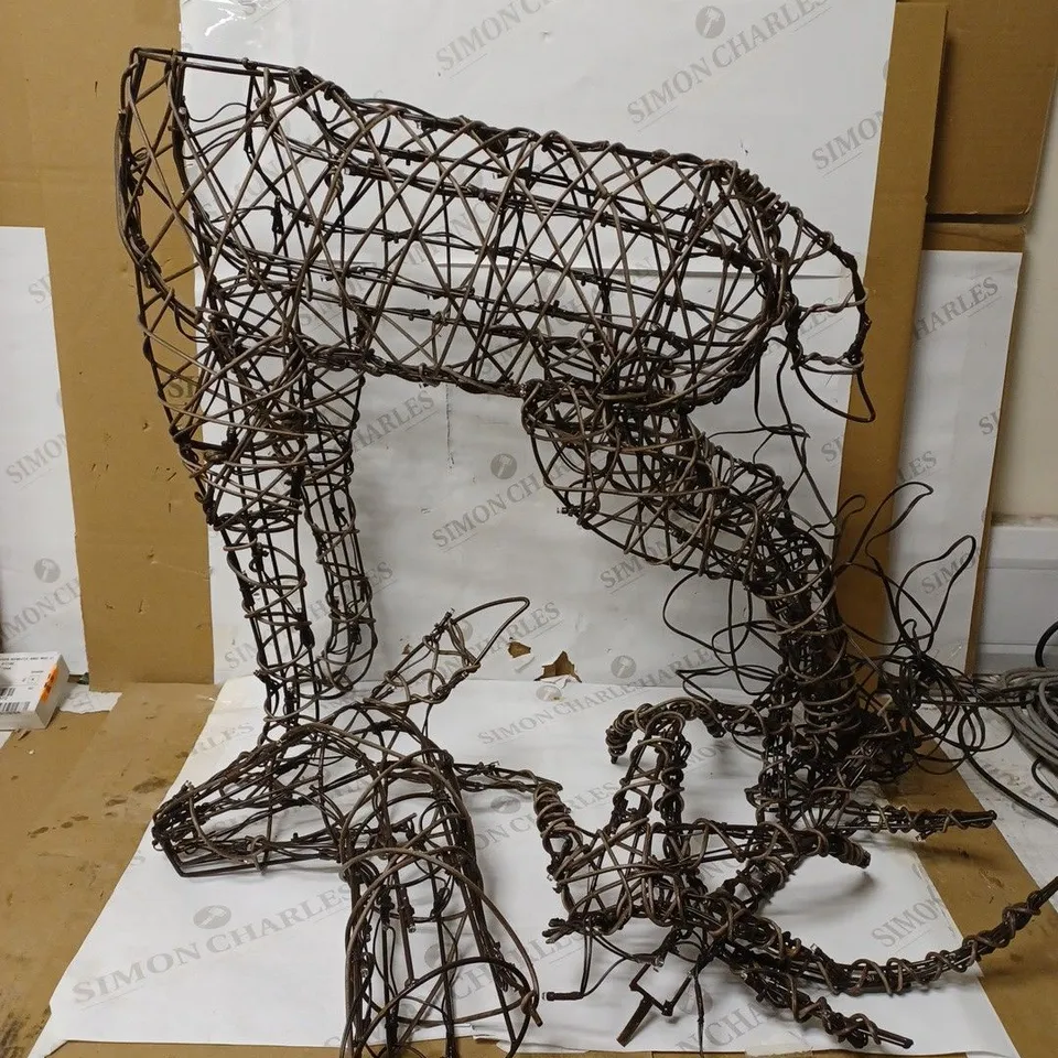 JOHN LEWIS LED RATTAN EFFECT LIT DEER FIGURE LIGHT