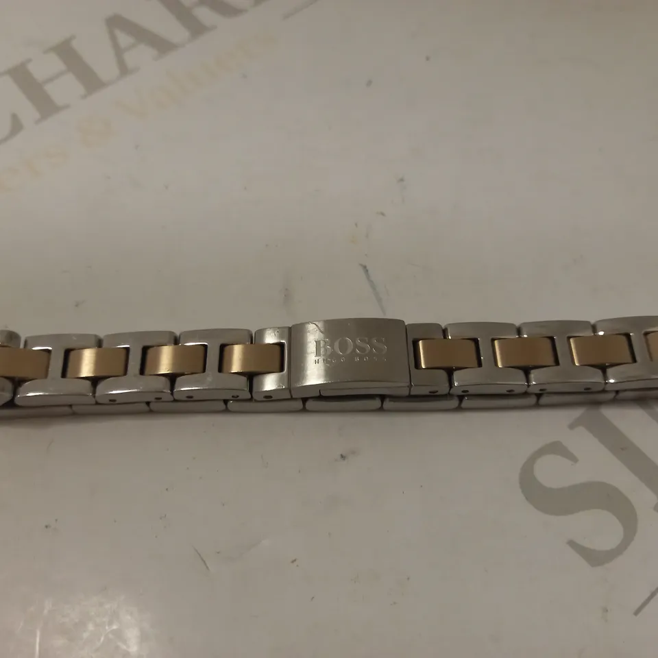 BOSS METAL LINK ESSENTIALS STAINLESS STEEL AND GOLD BRACELET RRP £124.99