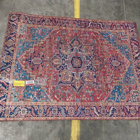 CASSIOPEIA FLATWEAVE RED/BLUE RUG // 155 X 119CM