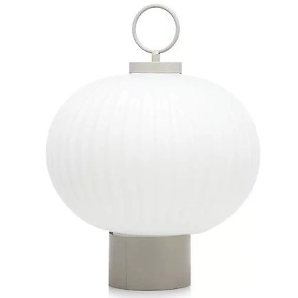 K BY KELLY HOPPEN INDOOR OUTDOOR GLASS LANTERN IN TAUPE