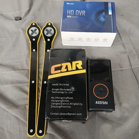 APPROXIMATELY 6 ASSORTED VEHICLE PARTS & ACCESSORIES TO INCLUDE HD DVR, CAR AIR PUMP, RATCHET WRENCH, ETC - COLLECTION ONLY