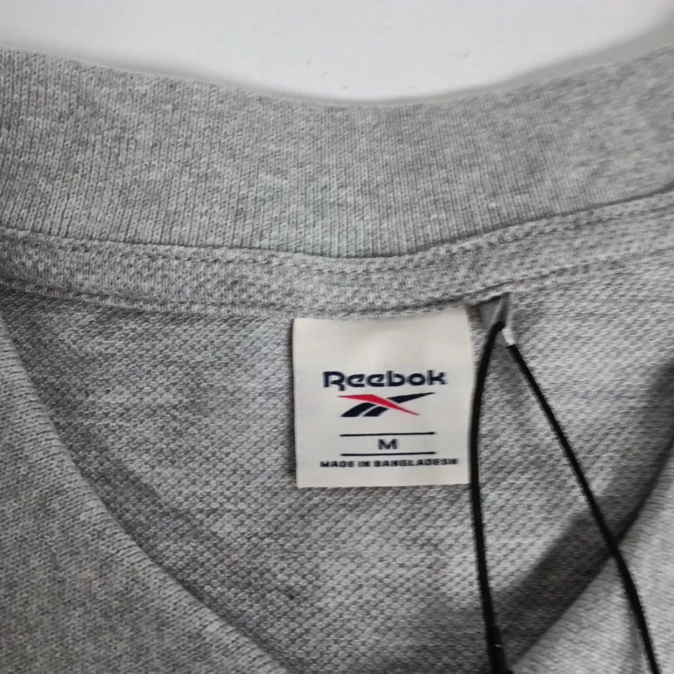 UK M REEBOK POLO SHIRT, GREY, MEN'S