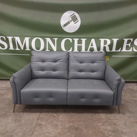 QUALITY DESIGNER ITALIAN MADE LEATHER BOLANZO LOVESEAT - BLUE