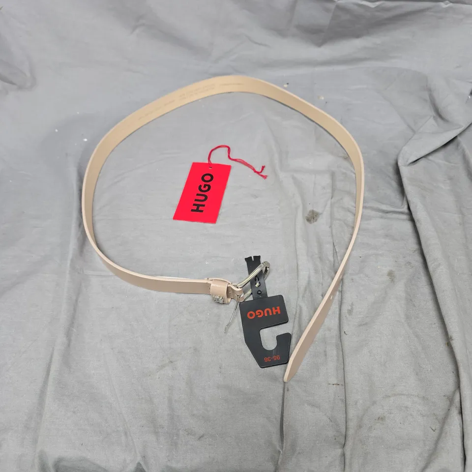 HUGO BEIGE LEATHER BELT