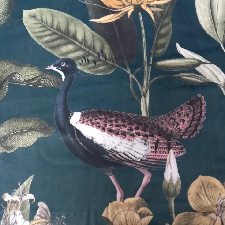 A PAIR OF GRAHAM AND BROWN GLASSHOUSE FULLY LINED RINGLET CURTAIN WITH BIRD DESIGN RRP £139