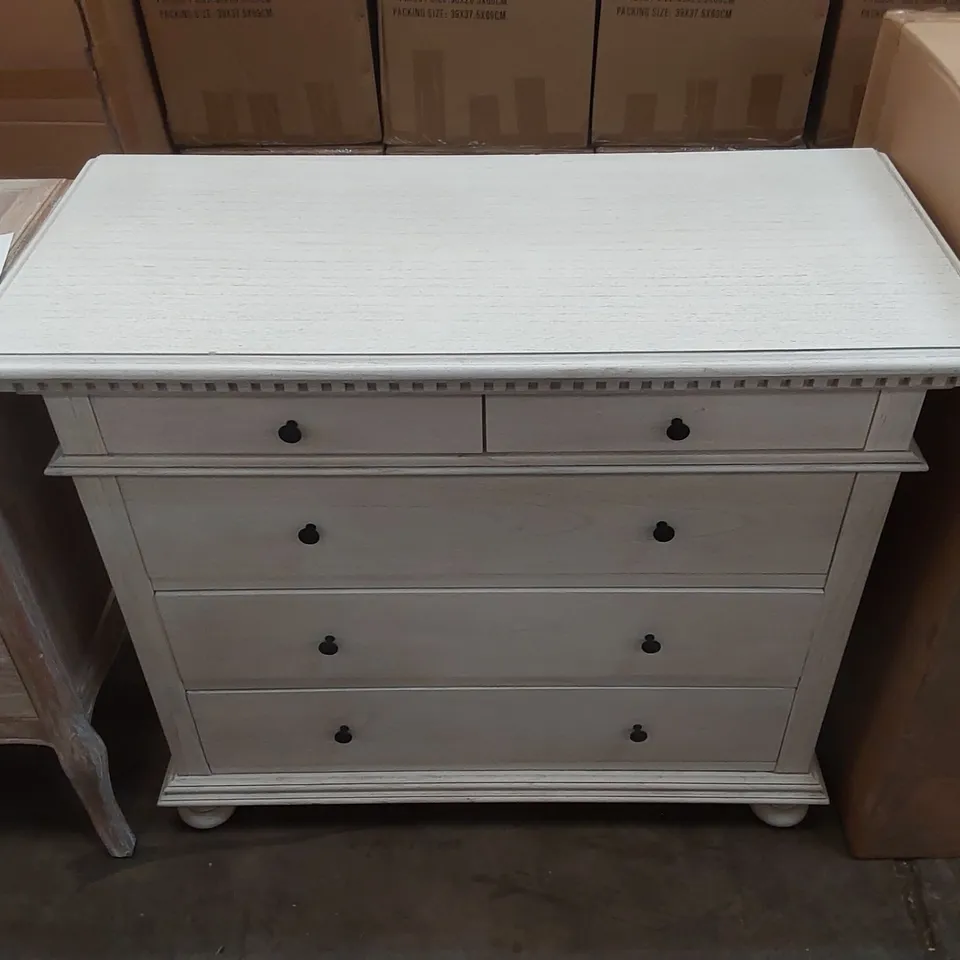 HOMESDIRECT365 BAKERFIELD GREY ANTIQUE FRENCH STYLE CHEST 